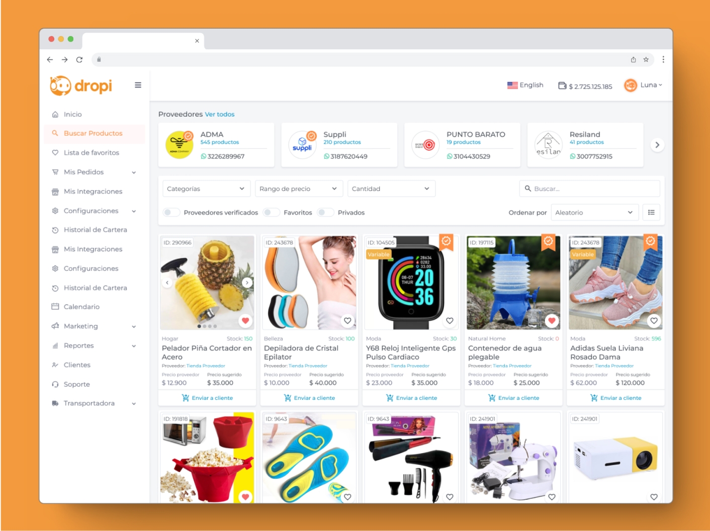 Redesigned admin panel product finder