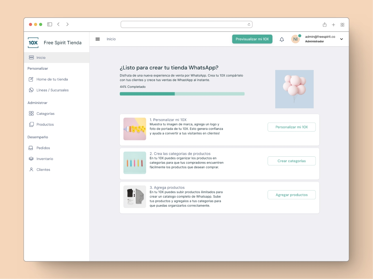 Onboarding dashboard design