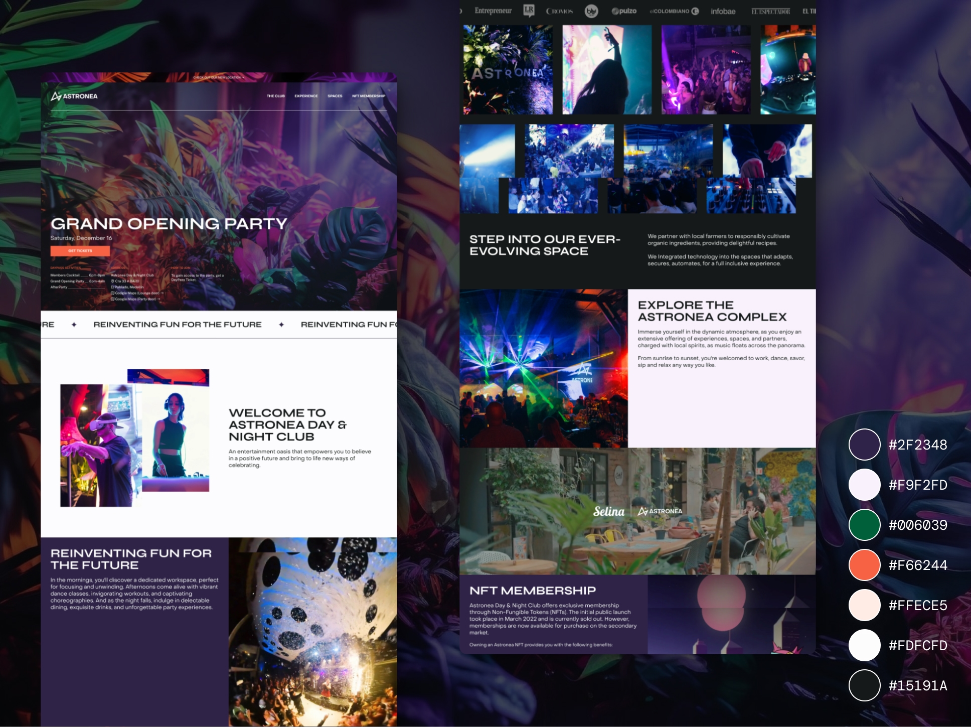 Astronea website design