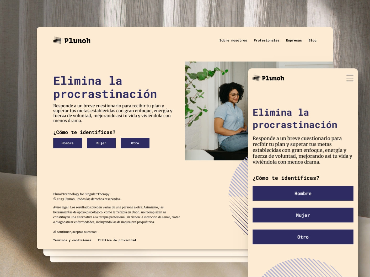 Test landing page design