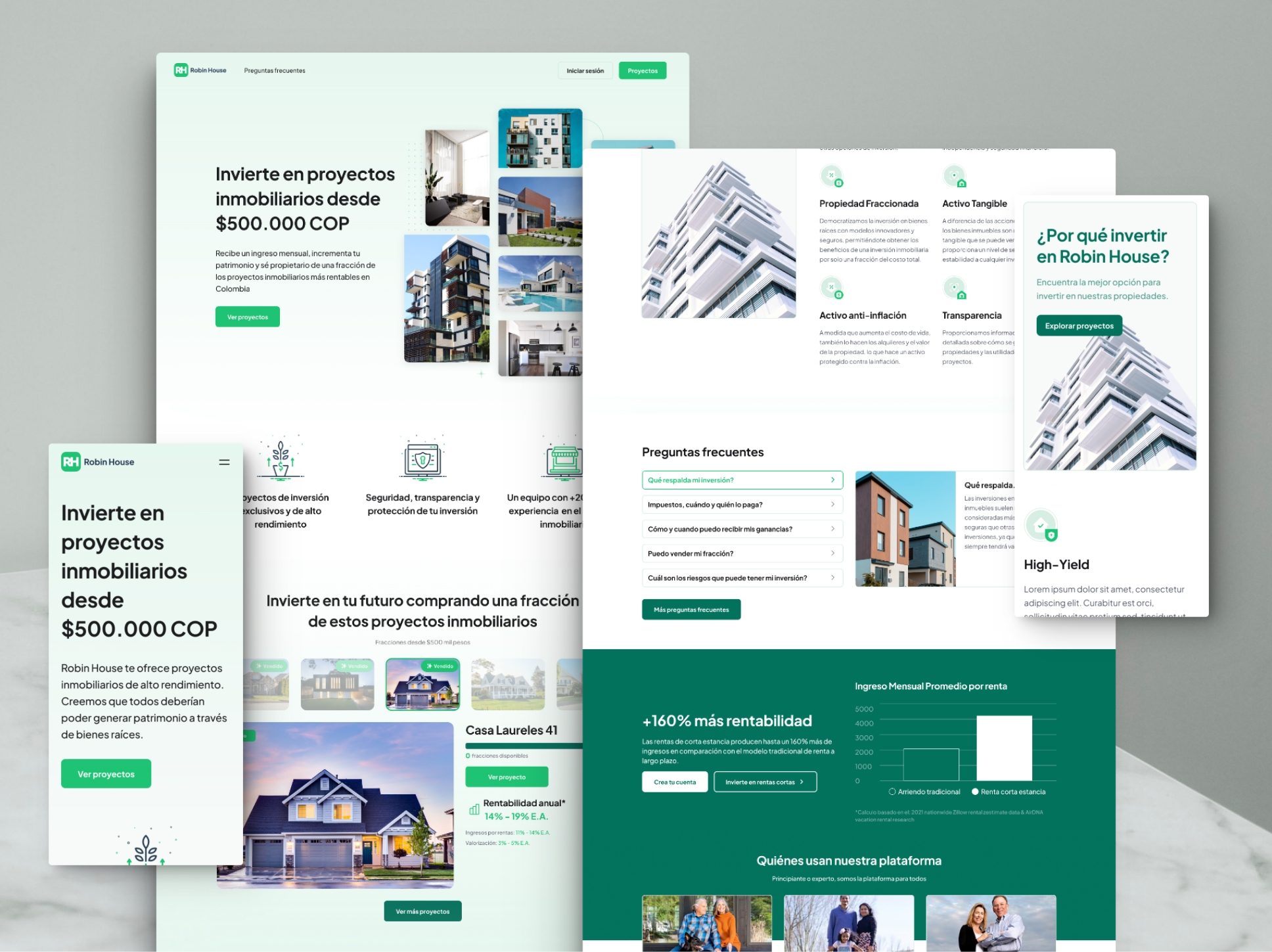 Robin House home page design